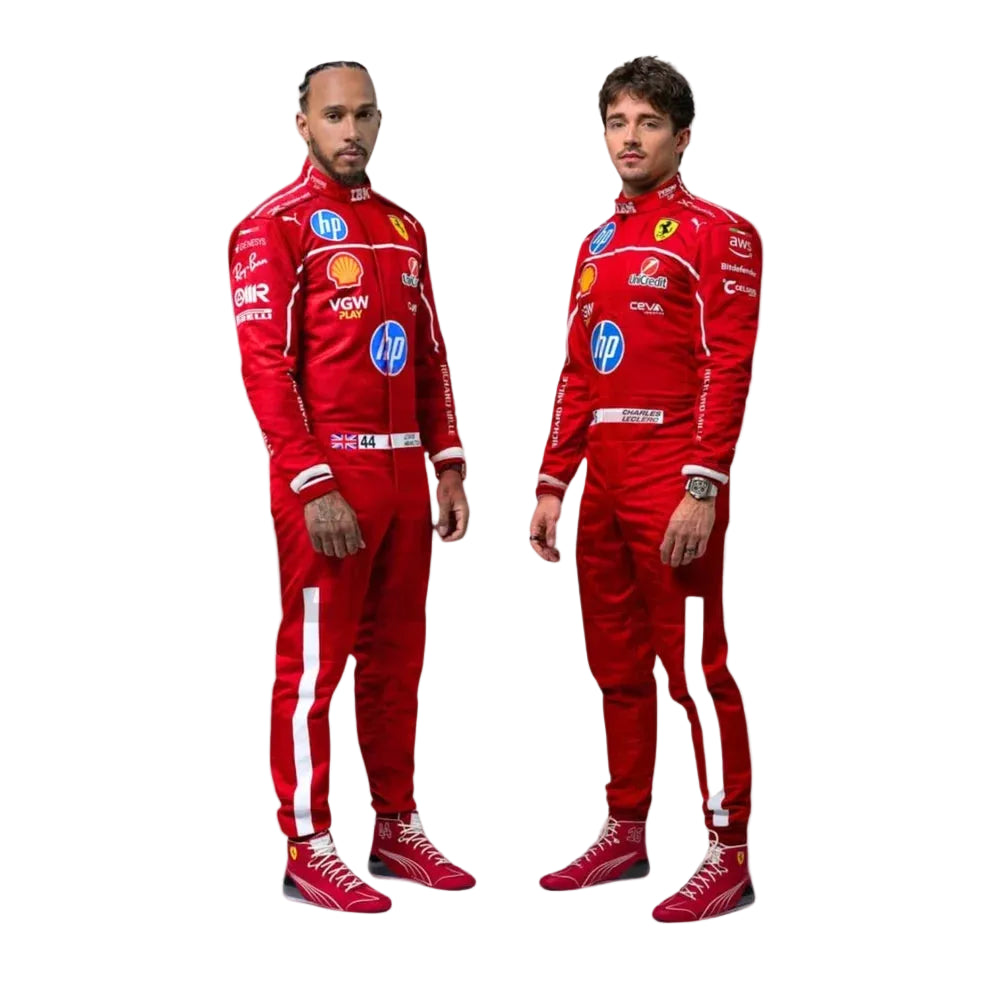 2025 F1 Racing Costume Worn by Charles Leclerc & Lewis Hamilton Ferrari | Prokart Racegear