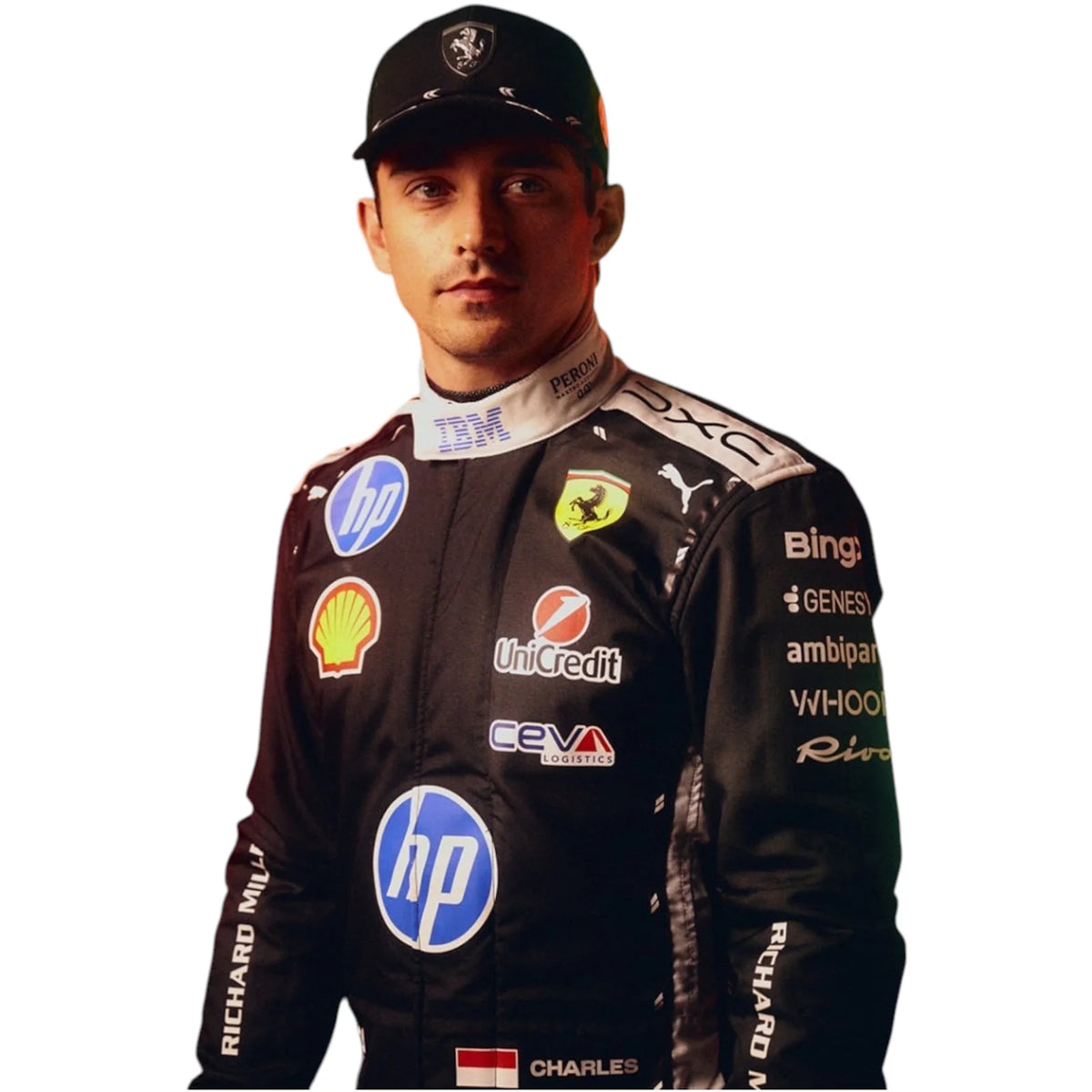 2026 Scuderia Ferrari Charles Leclerc HP Singapore GP Replica Race Suit