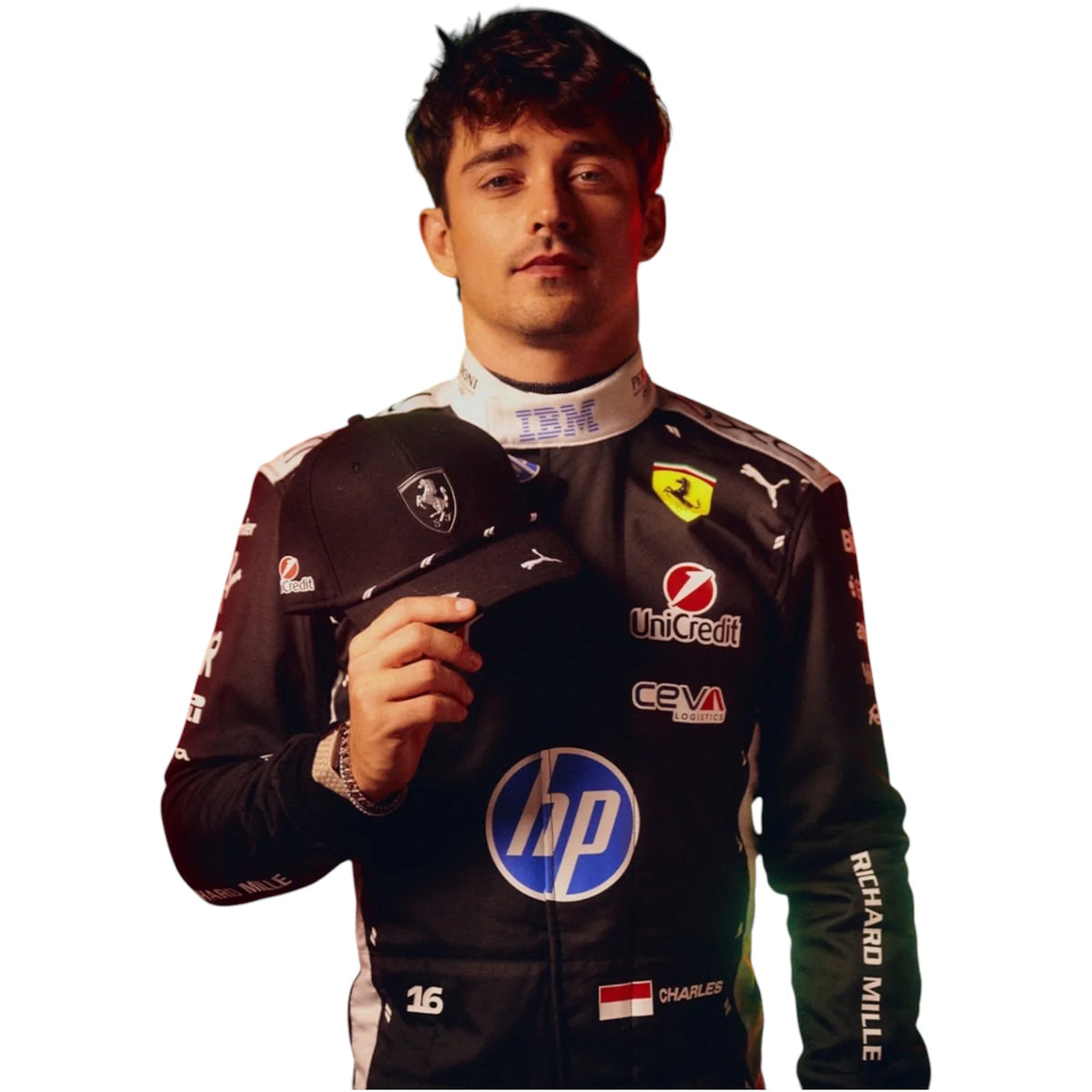 2026 Scuderia Ferrari Charles Leclerc HP Singapore GP Replica Race Suit