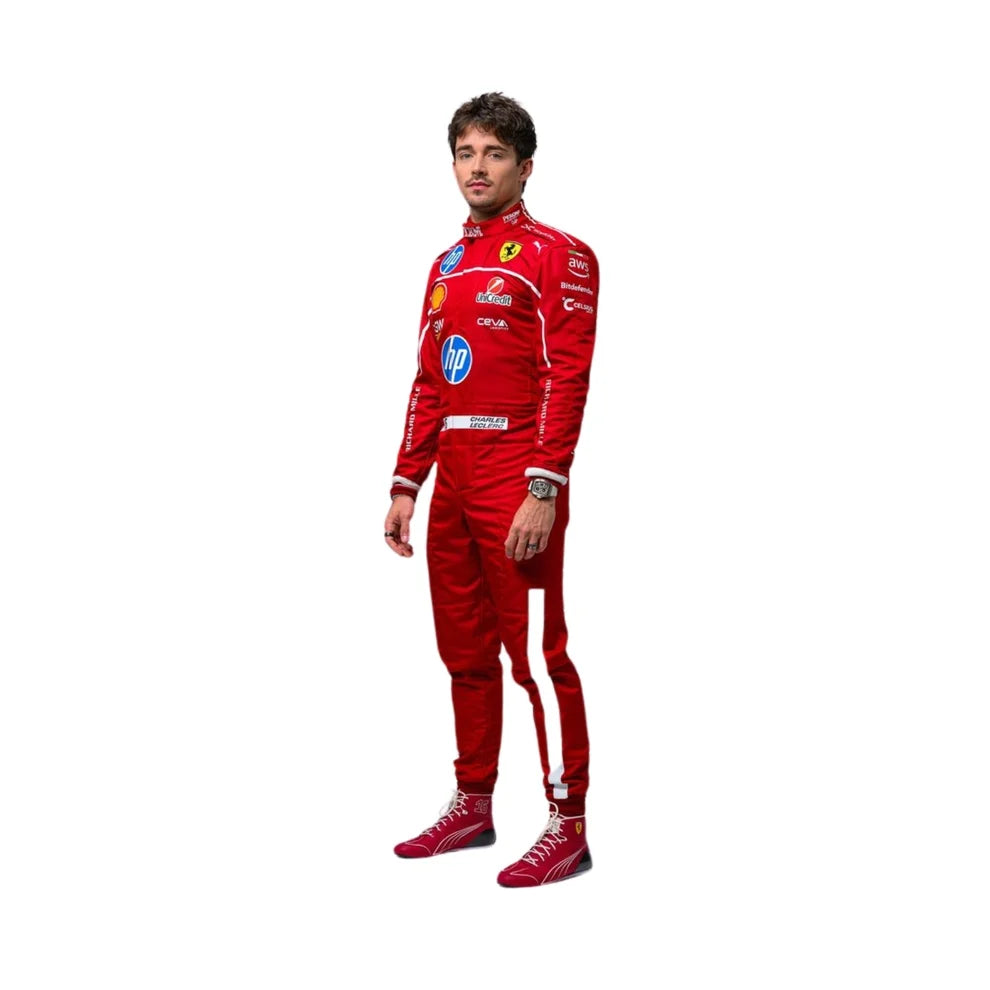 2025 F1 Racing Costume Worn by Charles Leclerc & Lewis Hamilton Ferrari | Prokart Racegear