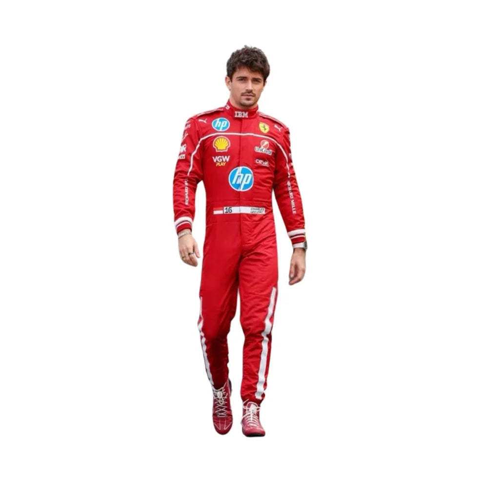 2025 F1 Racing Costume Worn by Charles Leclerc & Lewis Hamilton Ferrari | Prokart Racegear