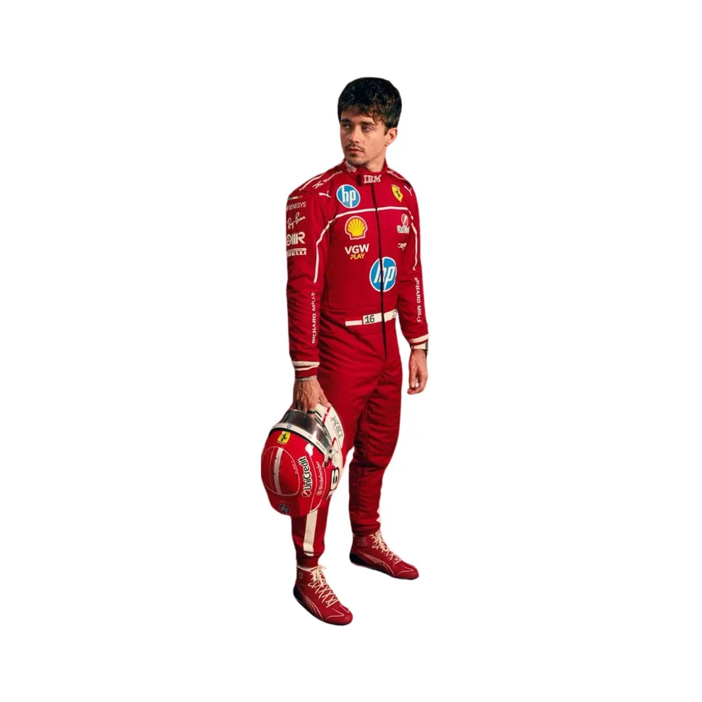2025 F1 Racing Costume Worn by Charles Leclerc & Lewis Hamilton Ferrari | Prokart Racegear