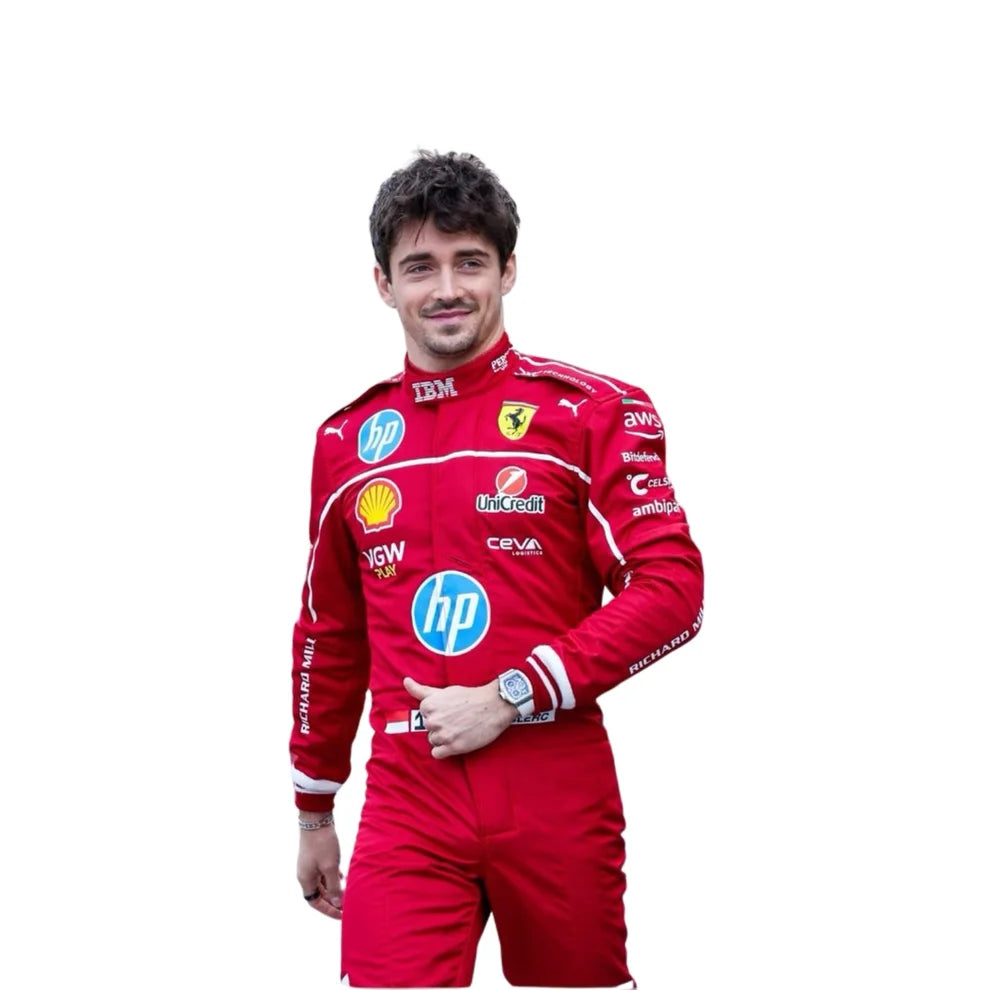 2025 F1 Racing Costume Worn by Charles Leclerc & Lewis Hamilton Ferrari | Prokart Racegear