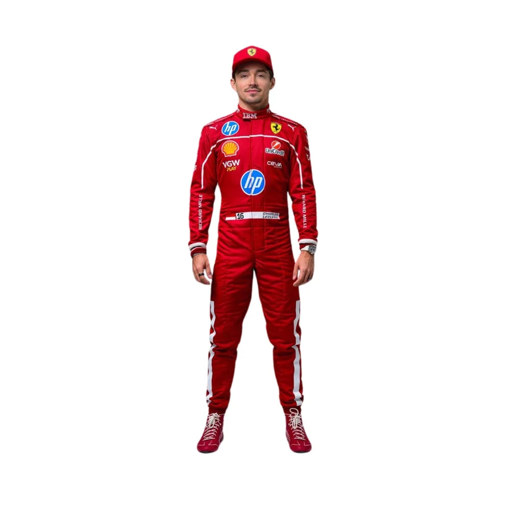 2025 F1 Racing Costume Worn by Charles Leclerc & Lewis Hamilton Ferrari | Prokart Racegear