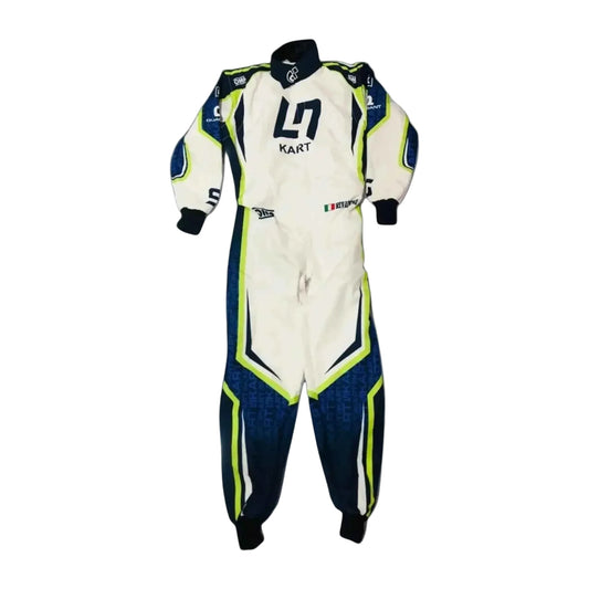 LN Kart OMP Driver Overall White Go Kart Race Suit