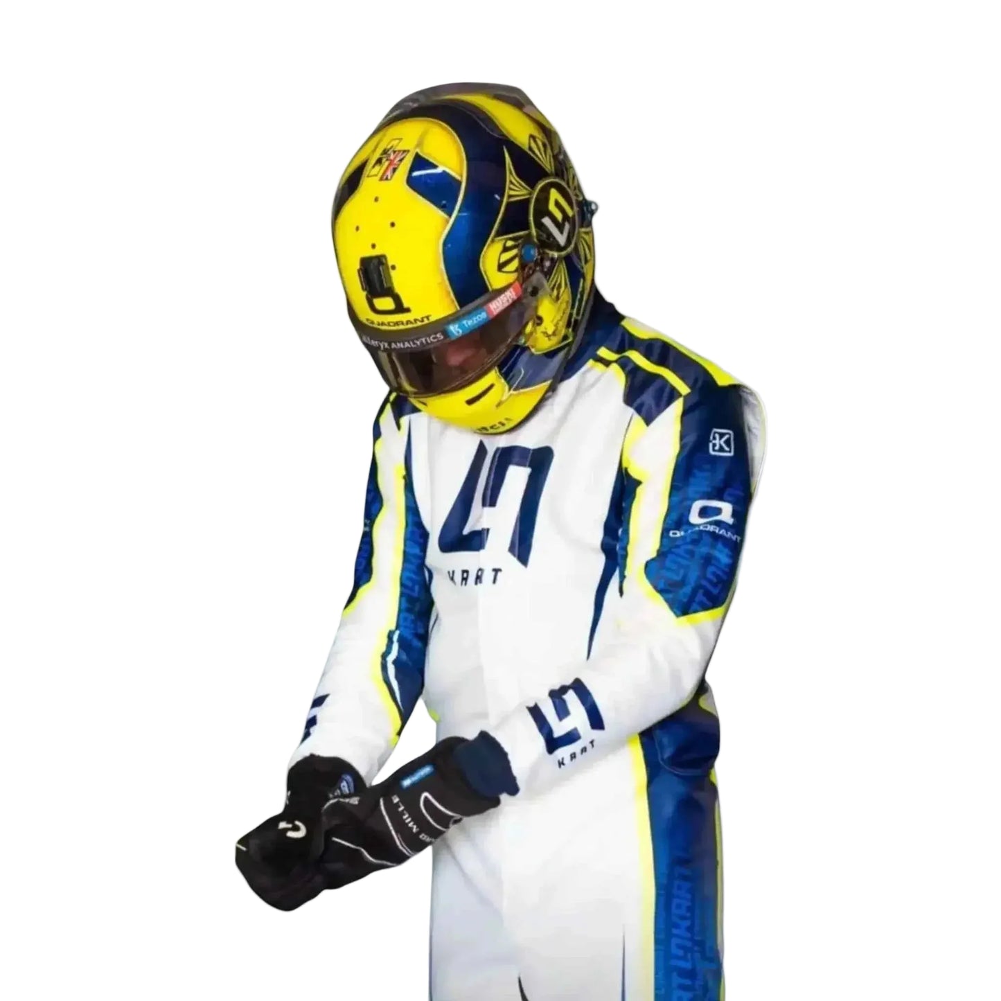 LN Kart OMP Driver Overall White Go Kart Race Suit