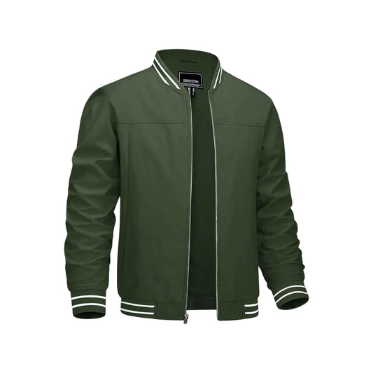 Men's Lightweight Bomber Jacket - Army Green