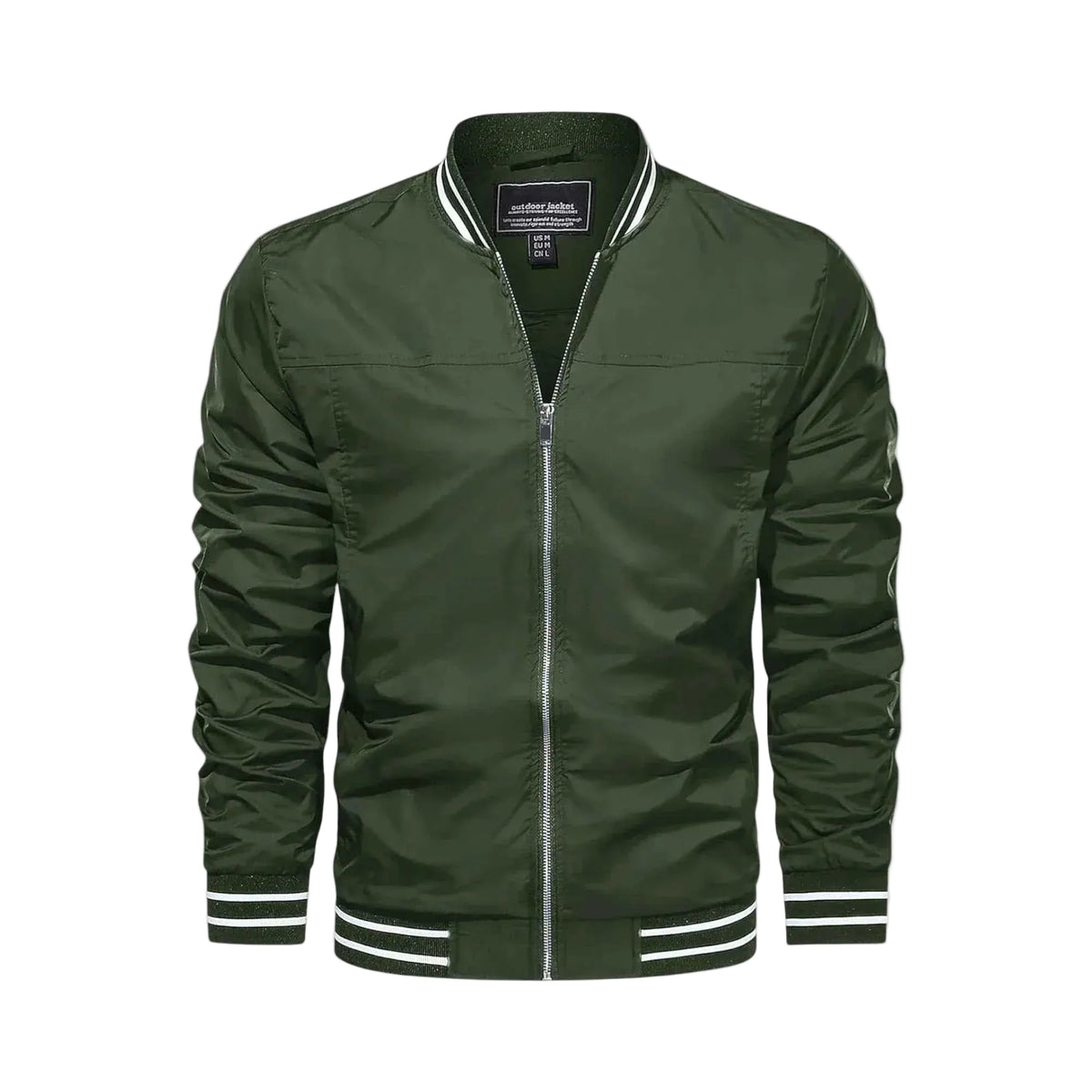 Men's Lightweight Bomber Jacket - Army Green