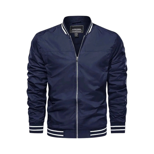 Men's Lightweight Bomber Jacket - Navy Blue