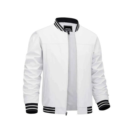 Men's Lightweight Bomber Jacket - White
