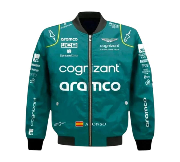 Aston Martin Aramco Cognizant F1 2023 Fernando Alonso Vintage Jacket