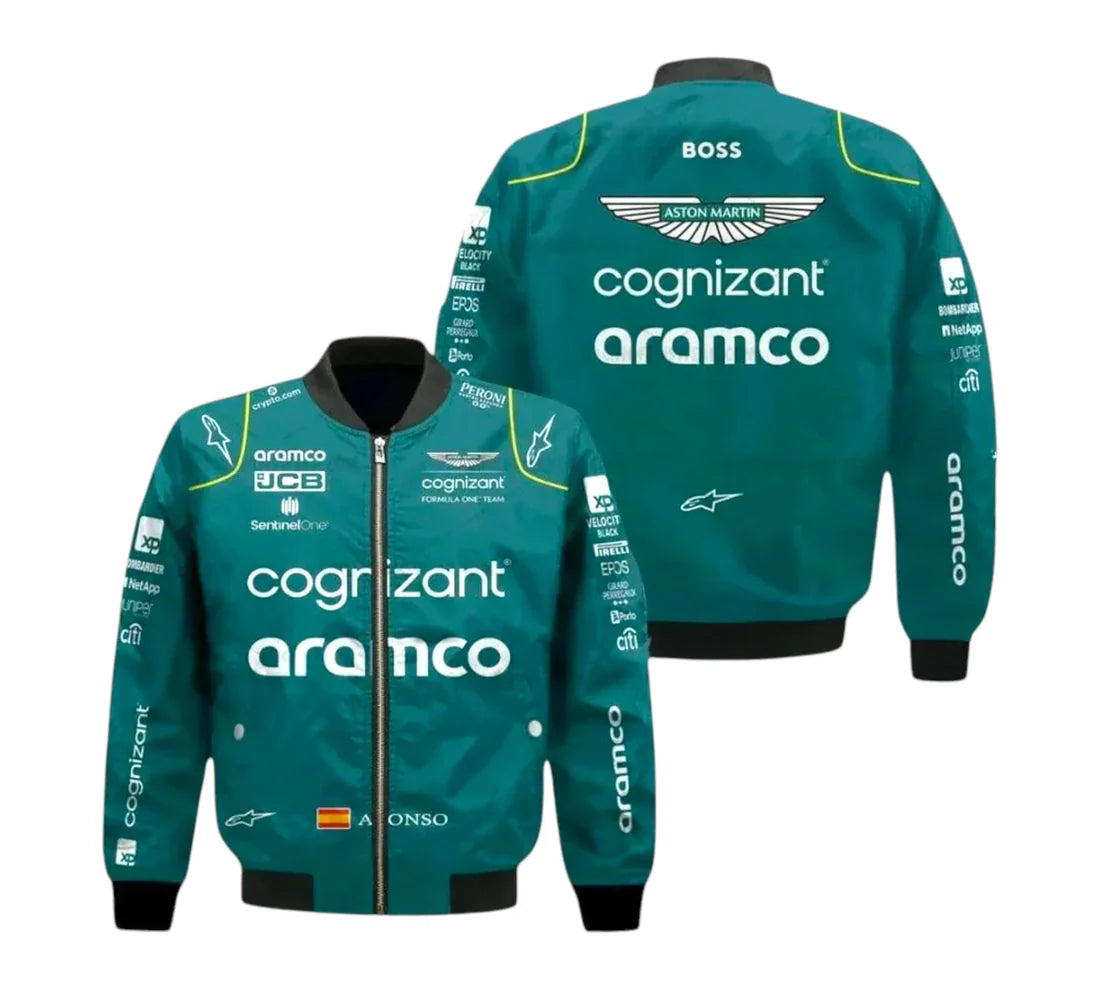 Aston Martin Aramco Cognizant F1 2023 Fernando Alonso Vintage Jacket
