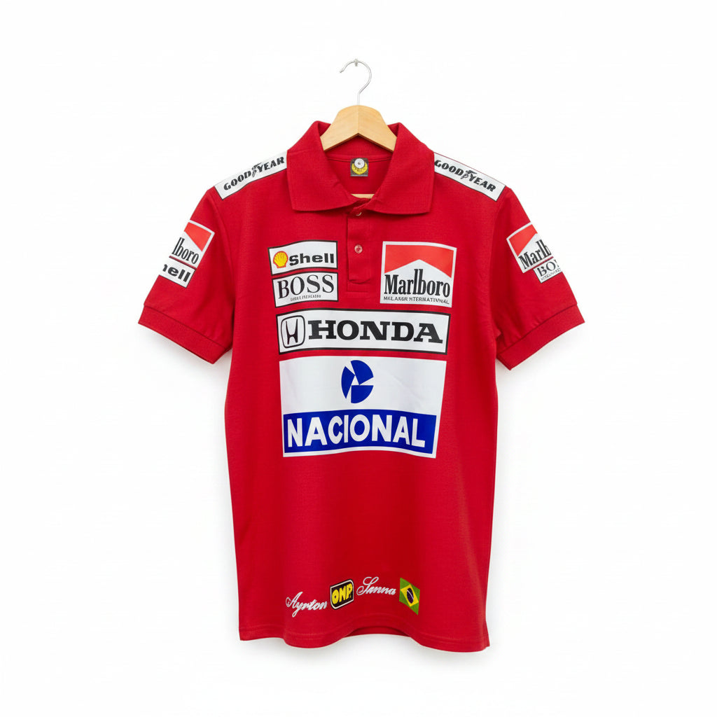 Ayrton Senna F1 McLaren Honda 1988 Vintage Polo Shirt
