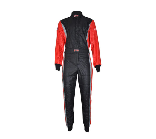 STR “Club” Race Suit – Triple Layer FIA Approved Black / Red