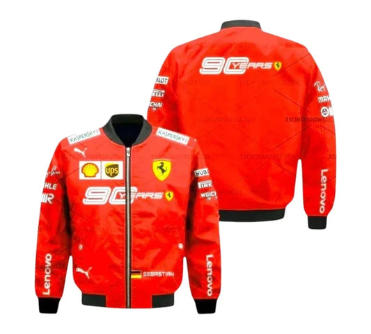 Sebastian Vettel 2019 Team Ferrari F1 Racing Vintage Jacket – 90 Years