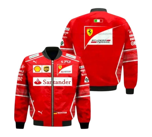 Sebastian Vettel F1 Racing 2017 Scuderia Ferrari Vintage Jacket